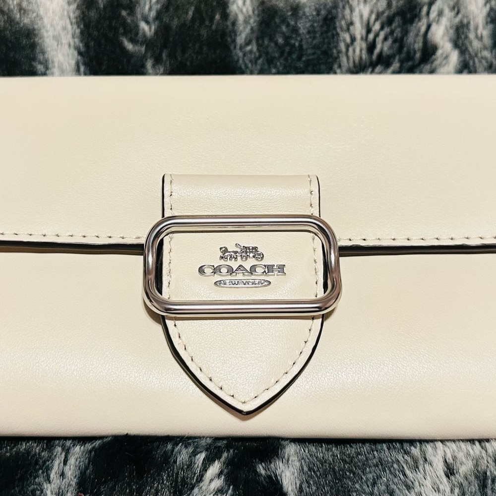 Coach Cream Wallet with Silver Hardware